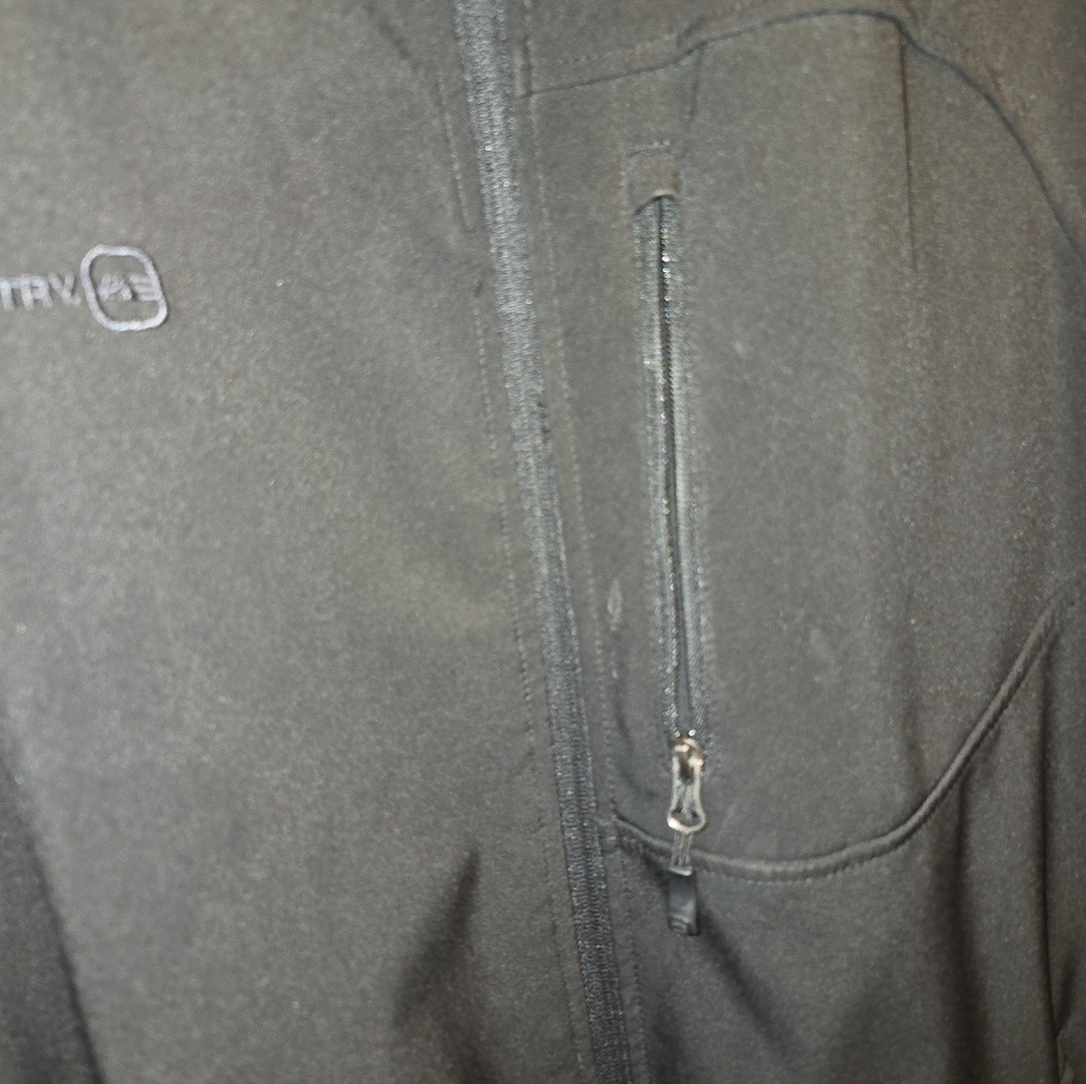 Black Softshell Jacket With Zippered Pockets - image 1